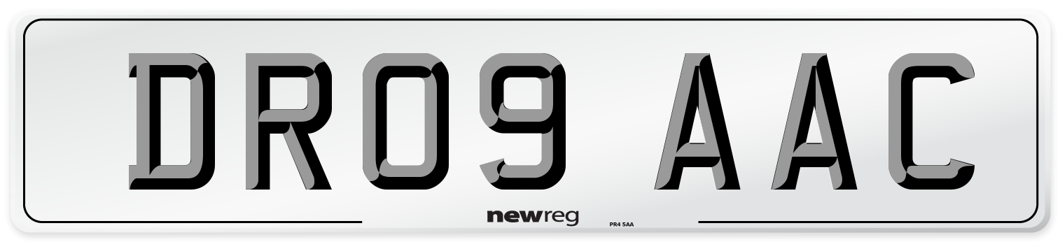 DR09 AAC Number Plate from New Reg